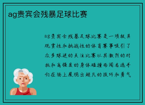 ag贵宾会残暴足球比赛
